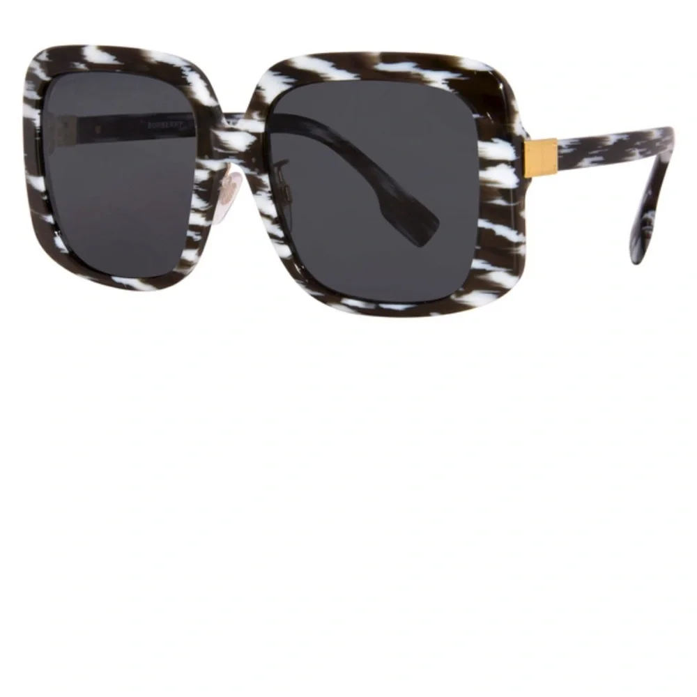 Burberry Penelope BE4363F 397887 Sunglasses Women's White/BlK/DRK Grey 55mm NEW